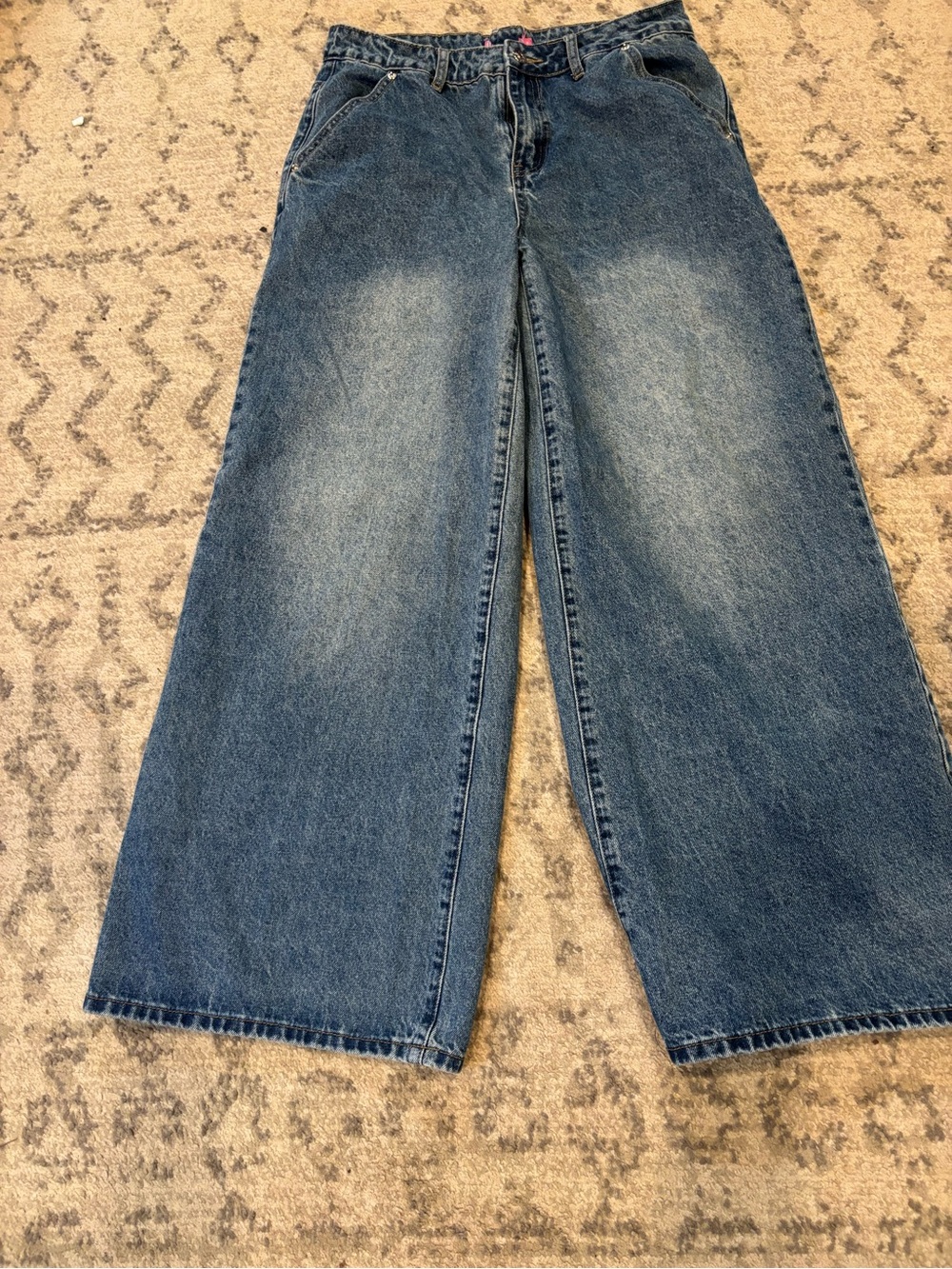 Edikted Wide-Leg Women's Jeans - Blue Denim